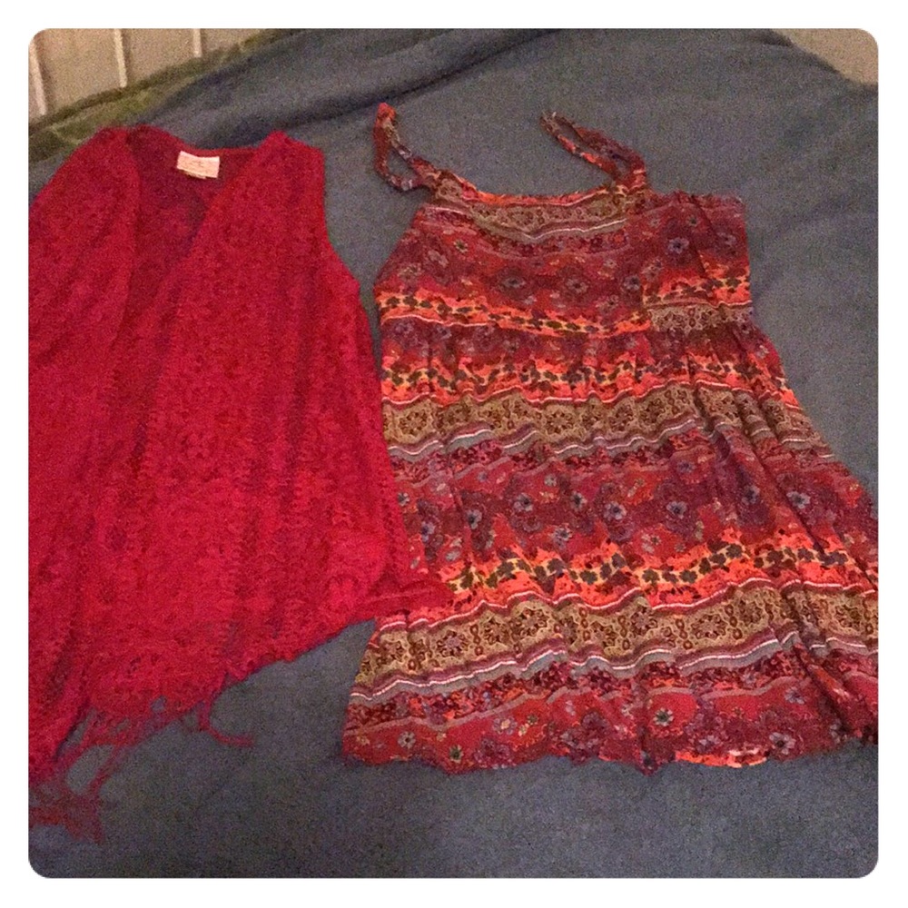 2 piece item summer dress with vest